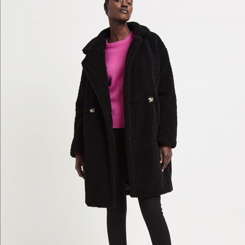 Apparis anouk Faux Shearling Black Coat Small like new